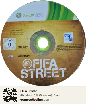 FIFA Street Xbox 360, PAL disc