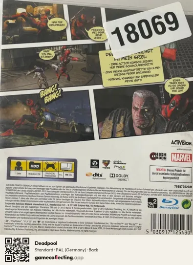 Deadpool PlayStation 3, Germany box back