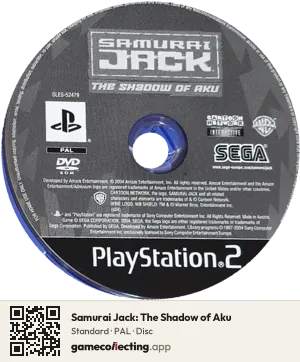 Samurai Jack: The Shadow of Aku PlayStation 2, PAL disc