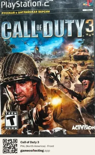 Call of Duty 3 PlayStation 2, North America box front