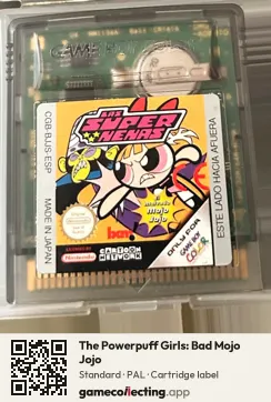 The Powerpuff Girls: Bad Mojo Jojo Game Boy Color, PAL cartridge label