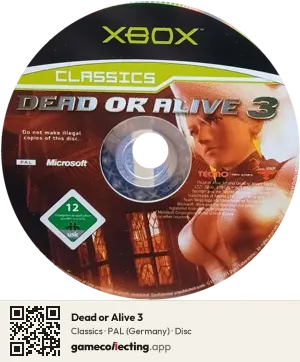 Dead or Alive 3 Xbox, PAL disc