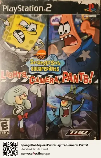 SpongeBob SquarePants: Lights, Camera, Pants! PlayStation 2, NTSC box front