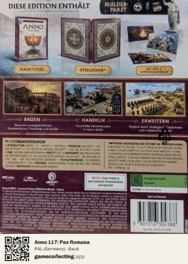 Anno 117: Pax Romana Computer, Germany box back