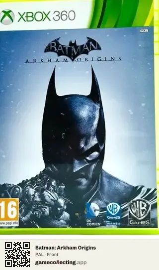 Batman: Arkham Origins Xbox 360, PAL box front