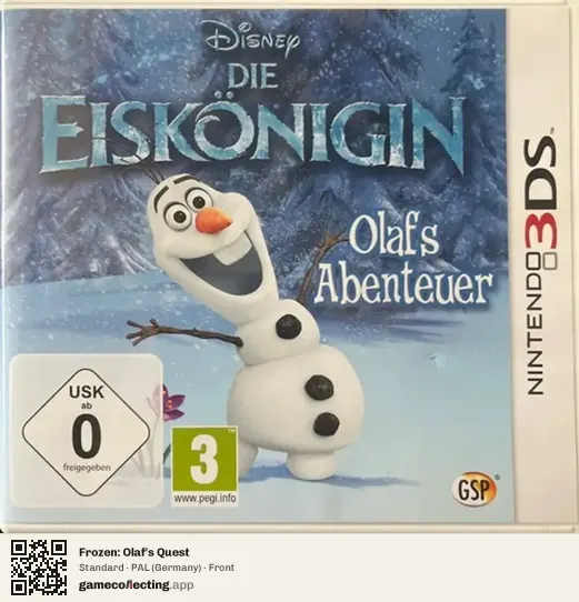 Frozen: Olaf's Quest Nintendo 3DS, Germany box front