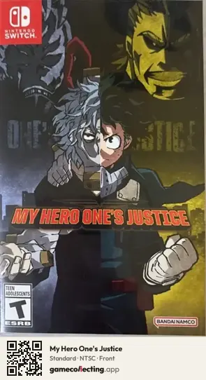 My Hero One's Justice Nintendo Switch, NTSC box front