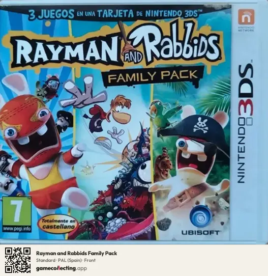 Rayman and Rabbids Family Pack Nintendo 3DS, Spain box front