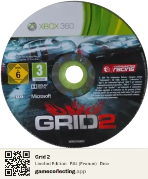 Grid 2 Xbox 360, PAL disc
