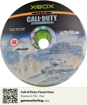 Call of Duty: Finest Hour Xbox, PAL disc