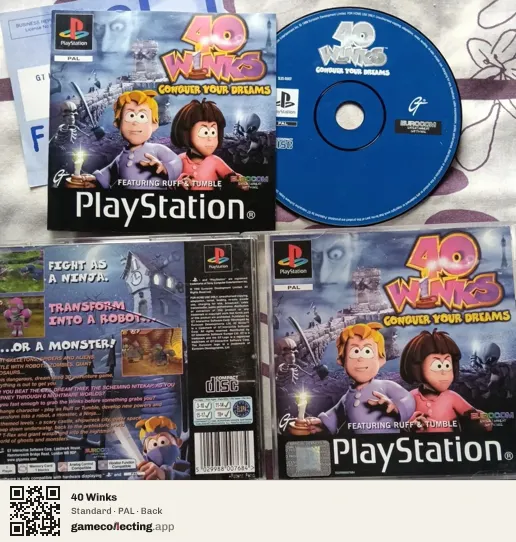 40 Winks PlayStation, PAL box back