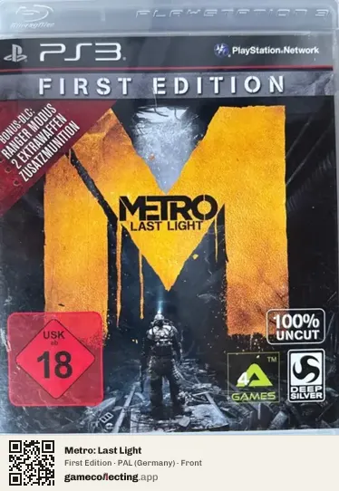 Metro: Last Light PlayStation 3, Germany box front