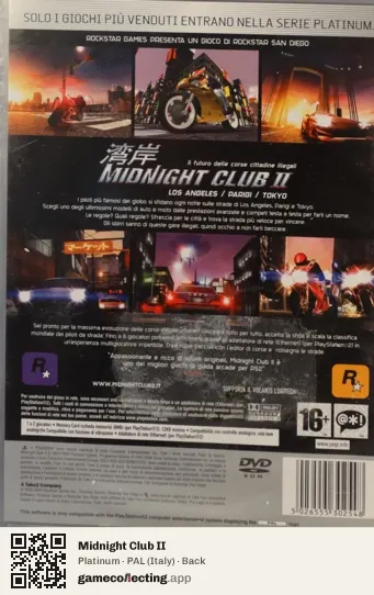 Midnight Club II PlayStation 2, Italy box back