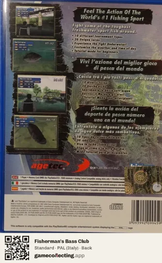 Fisherman's Bass Club PlayStation 2, Italy box back