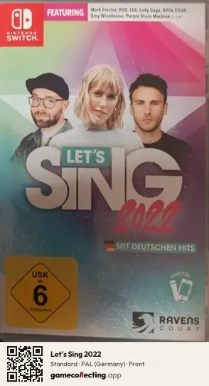 Let's Sing 2022 Nintendo Switch, Germany box front
