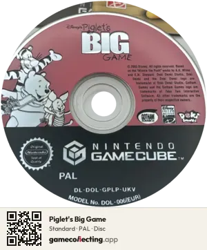 Piglet's Big Game Nintendo GameCube, PAL disc