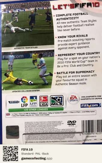 FIFA 10 PlayStation 2, PAL box back