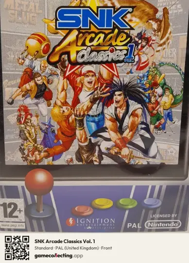 SNK Arcade Classics Vol. 1 Nintendo Wii, United Kingdom box front