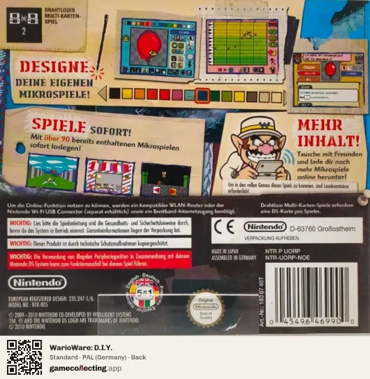 WarioWare: D.I.Y. Nintendo DS, Germany box back