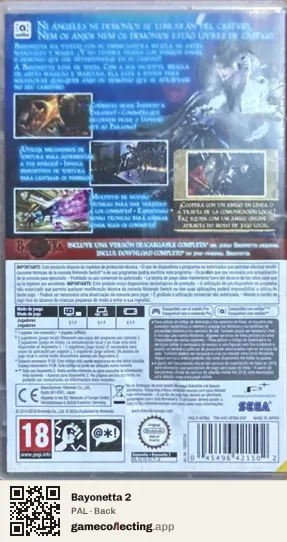 Bayonetta 2 Nintendo Switch, PAL box back