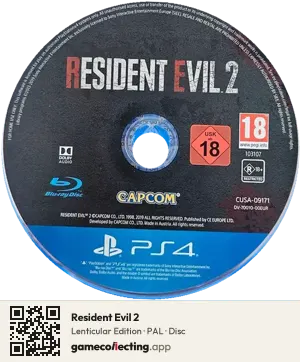 Resident Evil 2 PlayStation 4, PAL disc
