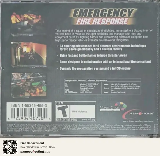 Fire Department Computer, NTSC box back