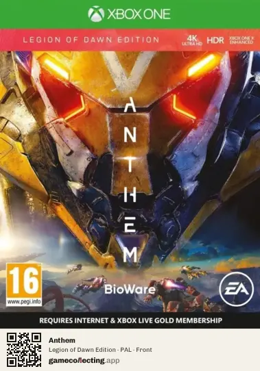 Anthem Xbox One, PAL box front