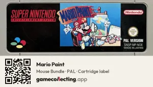 Mario Paint Super Nintendo Entertainment System, PAL cartridge label