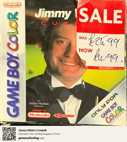 Jimmy White's Cueball Game Boy Color, United Kingdom box front
