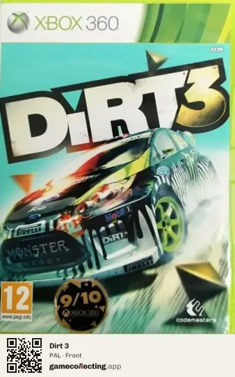 Dirt 3 Xbox 360, PAL box front