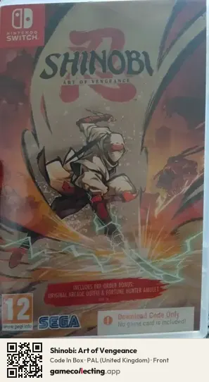 Shinobi: Art of Vengeance Nintendo Switch, United Kingdom box front