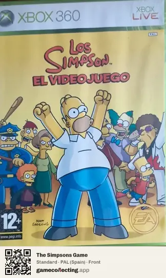 The Simpsons Game Xbox 360, Spain box front