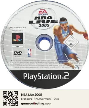 NBA Live 2005 PlayStation 2, PAL disc