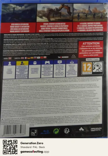 Generation Zero PlayStation 4, PAL box back