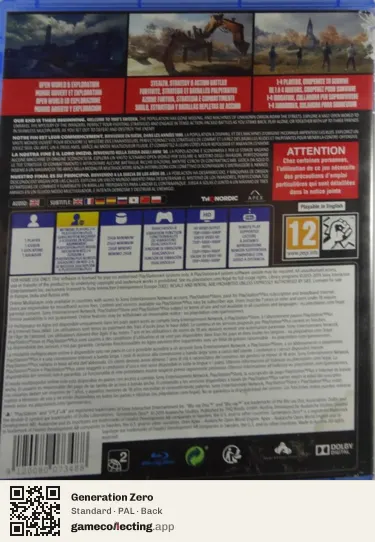 Generation Zero PlayStation 4, PAL box back
