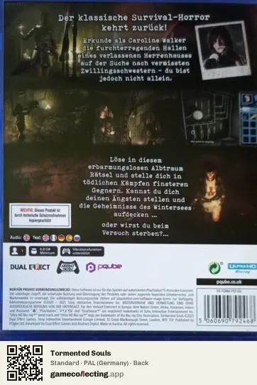 Tormented Souls PlayStation 5, Germany box back