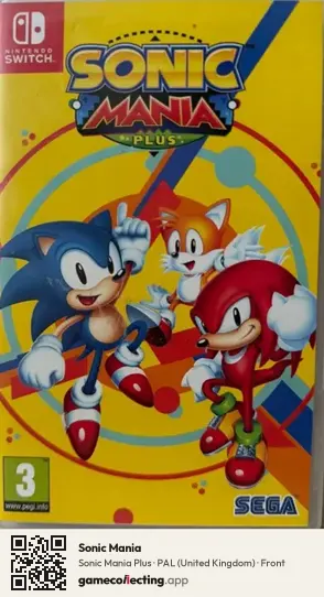 Sonic Mania Nintendo Switch, United Kingdom box front