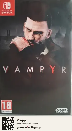 Vampyr Nintendo Switch, PAL box front