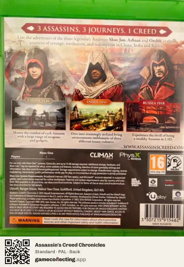 Assassin's Creed Chronicles Xbox One, PAL box back