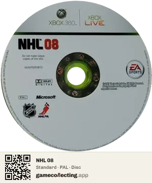 NHL 08 Xbox 360, PAL disc