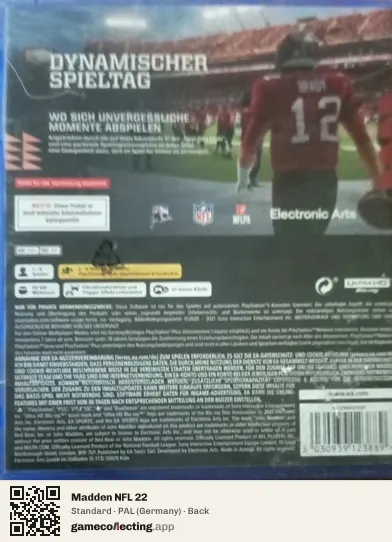 Madden NFL 22 PlayStation 5, Germany box back