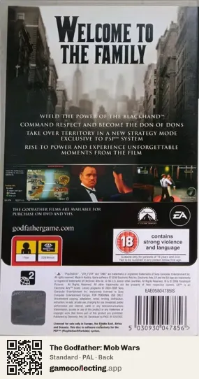The Godfather: Mob Wars PlayStation Portable, PAL box back