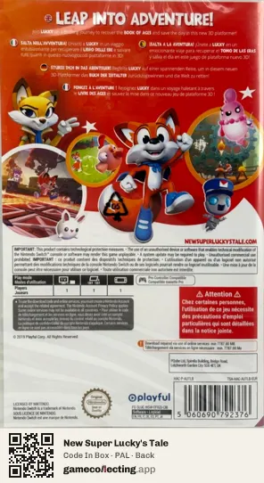 New Super Lucky's Tale Nintendo Switch, PAL box back