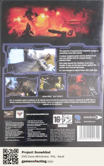 Project: Snowblind Computer, PAL box back