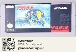 Cybernator Super Nintendo Entertainment System, NTSC cartridge label