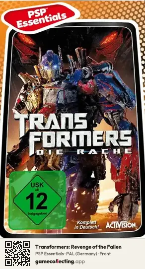 Transformers: Revenge of the Fallen PlayStation Portable, Germany box front