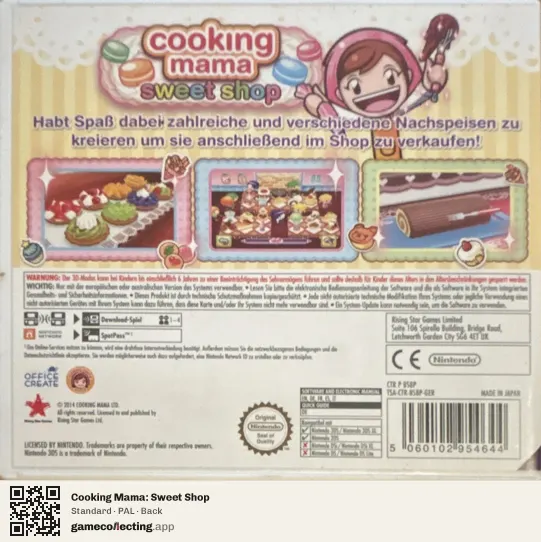 Cooking Mama: Sweet Shop Nintendo 3DS, PAL box back