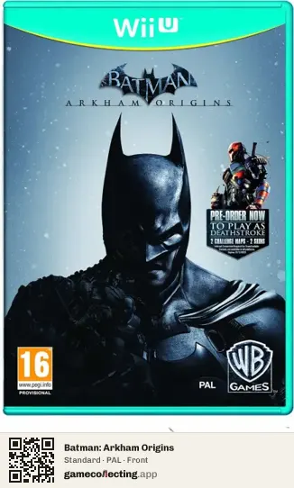 Batman: Arkham Origins Nintendo Wii U, PAL box front