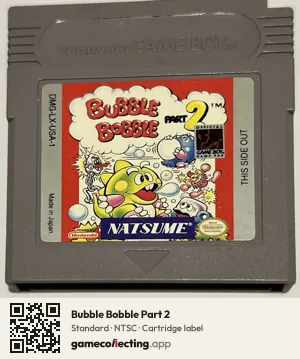 Bubble Bobble Part 2 Game Boy, NTSC cartridge label