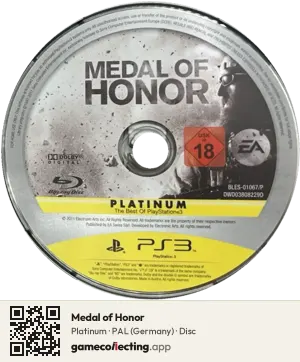 Medal of Honor PlayStation 3, PAL disc